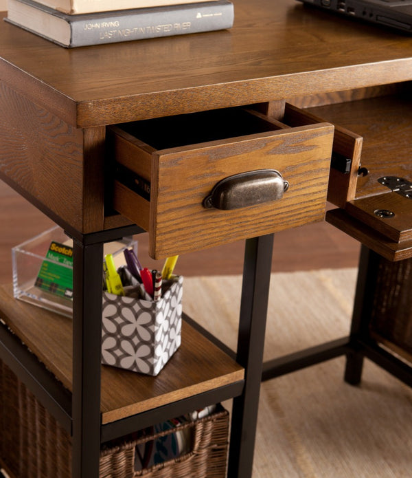 Weathered Gray Home Office Desk