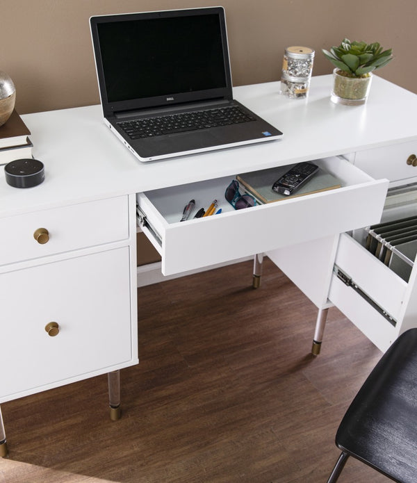 White Wood and Acrylic Writing Desk