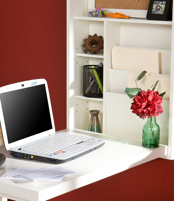 Antique White Fold Out Convertible Wall Mount Desk
