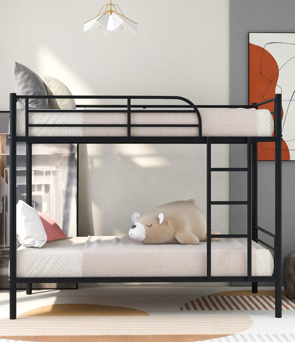 Twin Over Twin Black Metal Bunk Bed