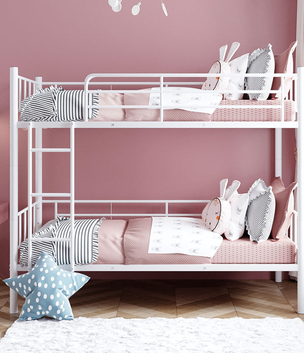 Twin Over Twin White Bunk Bed with Dividing Option