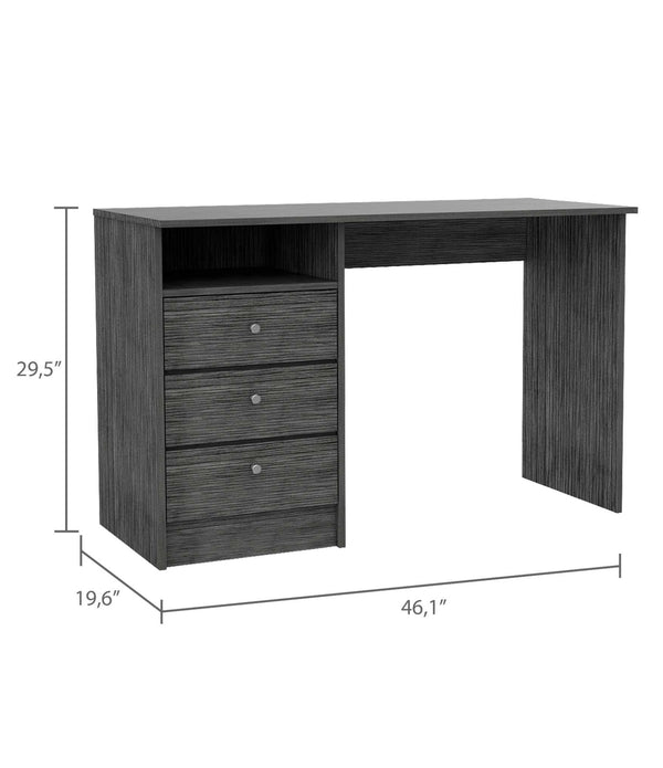 Torino Gray Oak Three Drawer Computer Desk