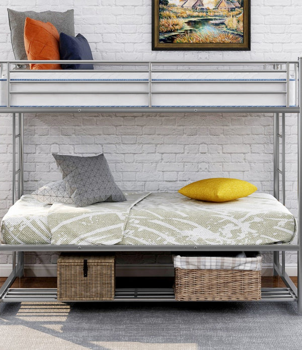 Silver Twin Over Twin Bunk Bed