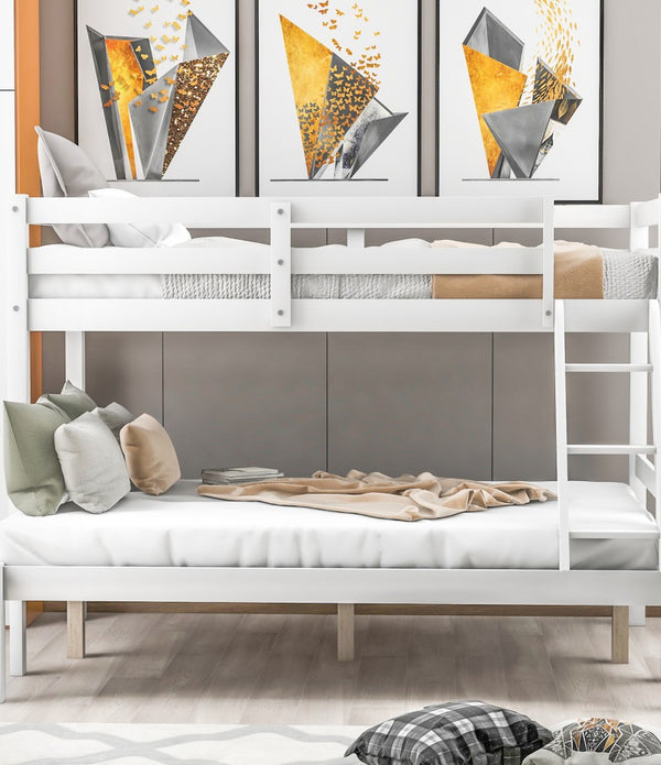 White Twin Size Full Size Bunk Bed