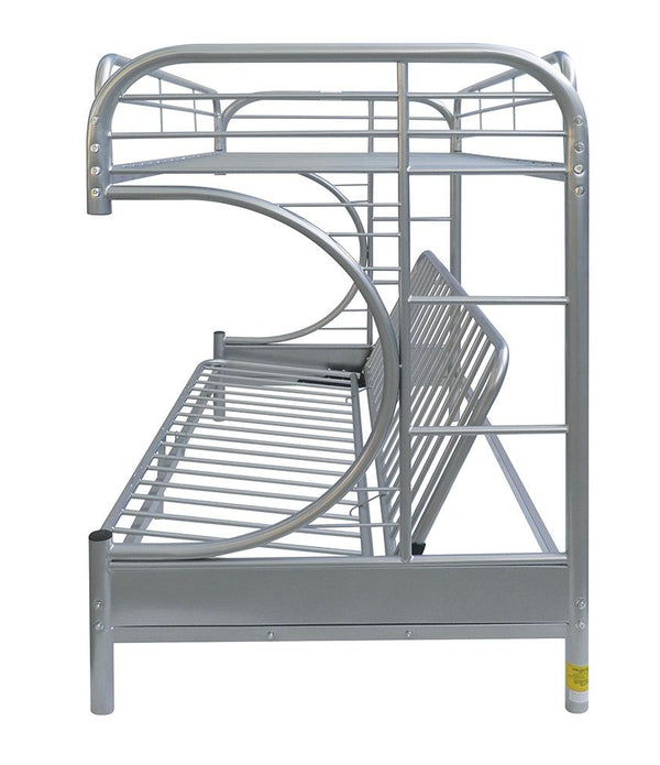 Silver Twin XL Over Queen Futon Bunk Bed