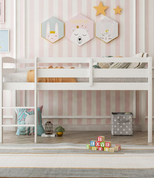 White Twin Size Lof Loft Bed
